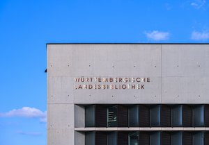 Schriftzug Württembergische Landesbibliothek am Erweiterungsbau