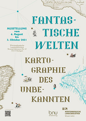 Plakat der Ausstellung Fantastische Welten - Kartographie des Unbekannten